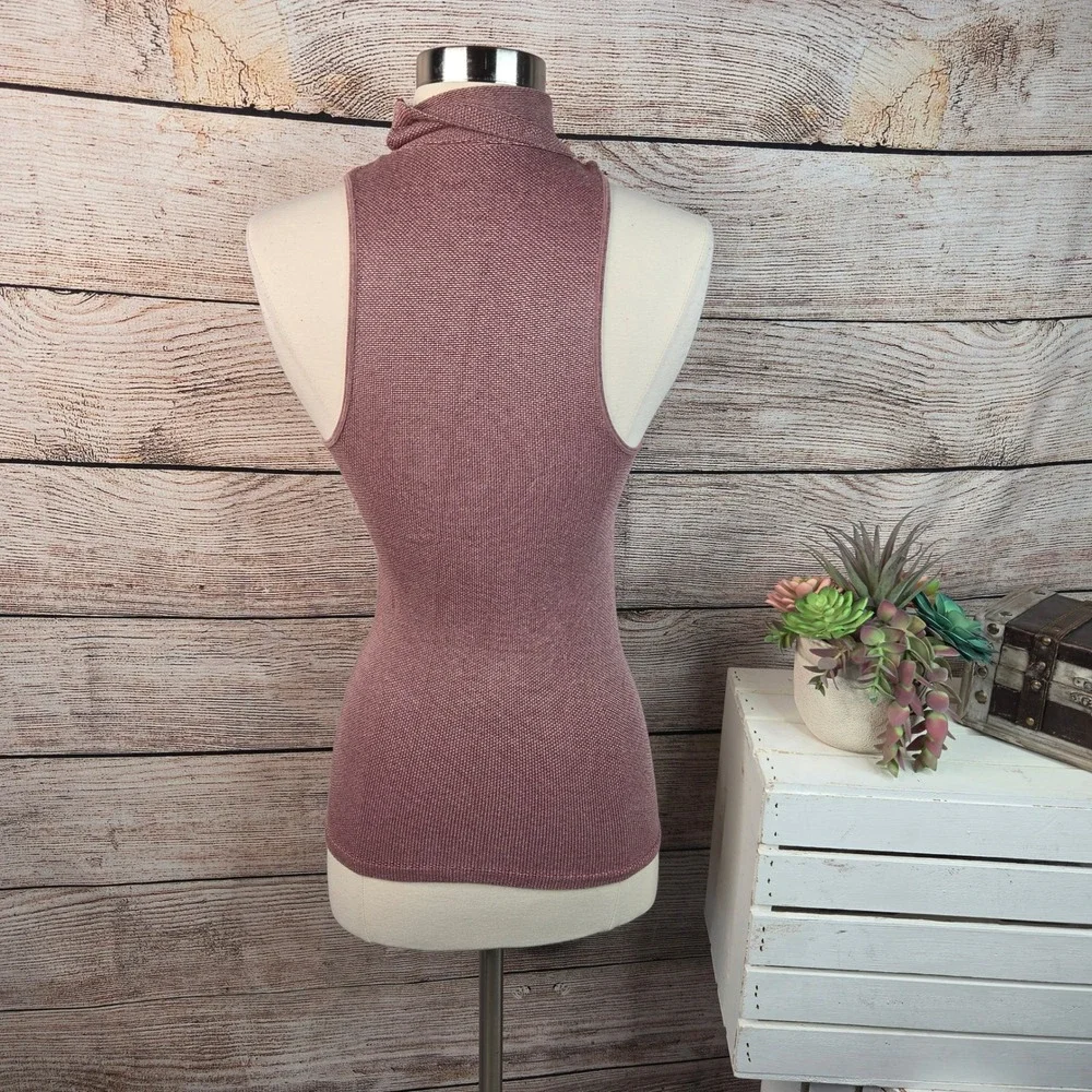 Intimately Free People Mauve Rose High Neck Halter Knit Top Sleeveless M/L